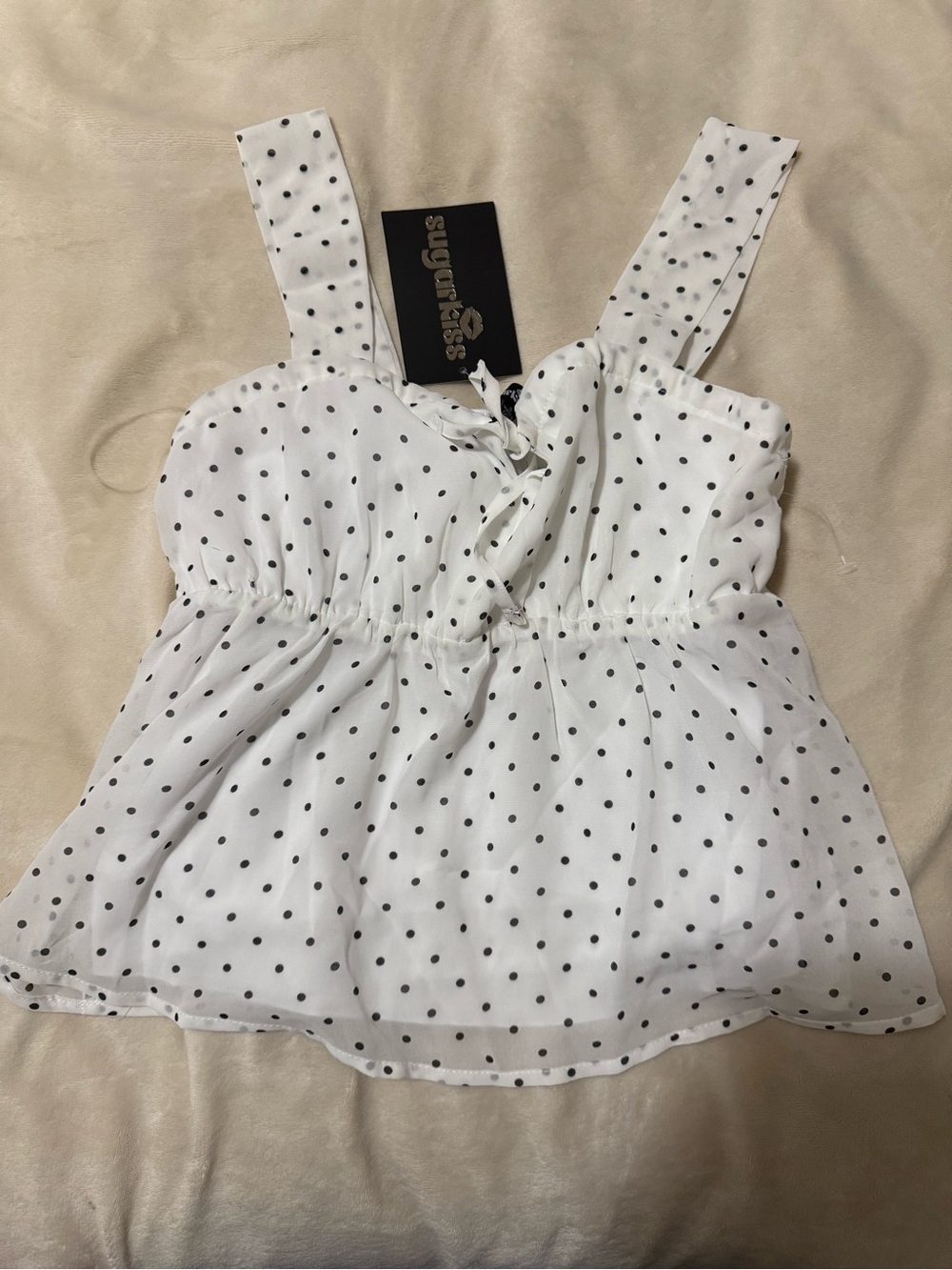 White Polka-Dot Tank Top